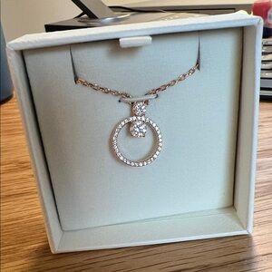 Rose Gold Circle Pendant Necklace